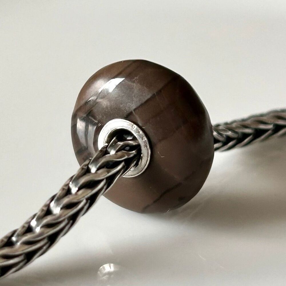 TROLLBEADS Chocolate Brown Jasper Slim Gemstone LAA Matte & Polished *see detail